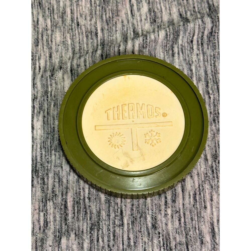 Vintage Olive Green Thermos Insulated Jar Model 1155/3 Mid Century Food Thermos - Picture 2 of 5